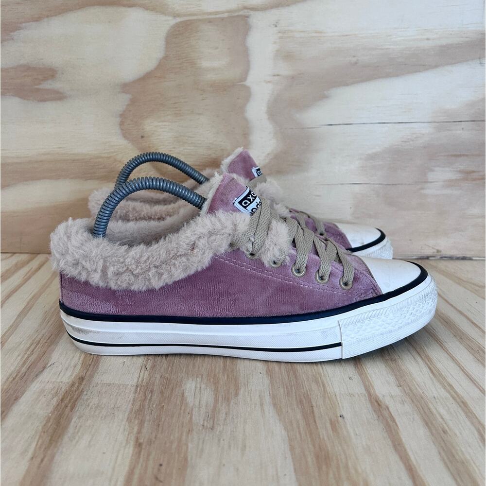 Converse Axdans ads STAR Fur Lined Low Top Womans Shoes Size 10.5 Velvet Pink